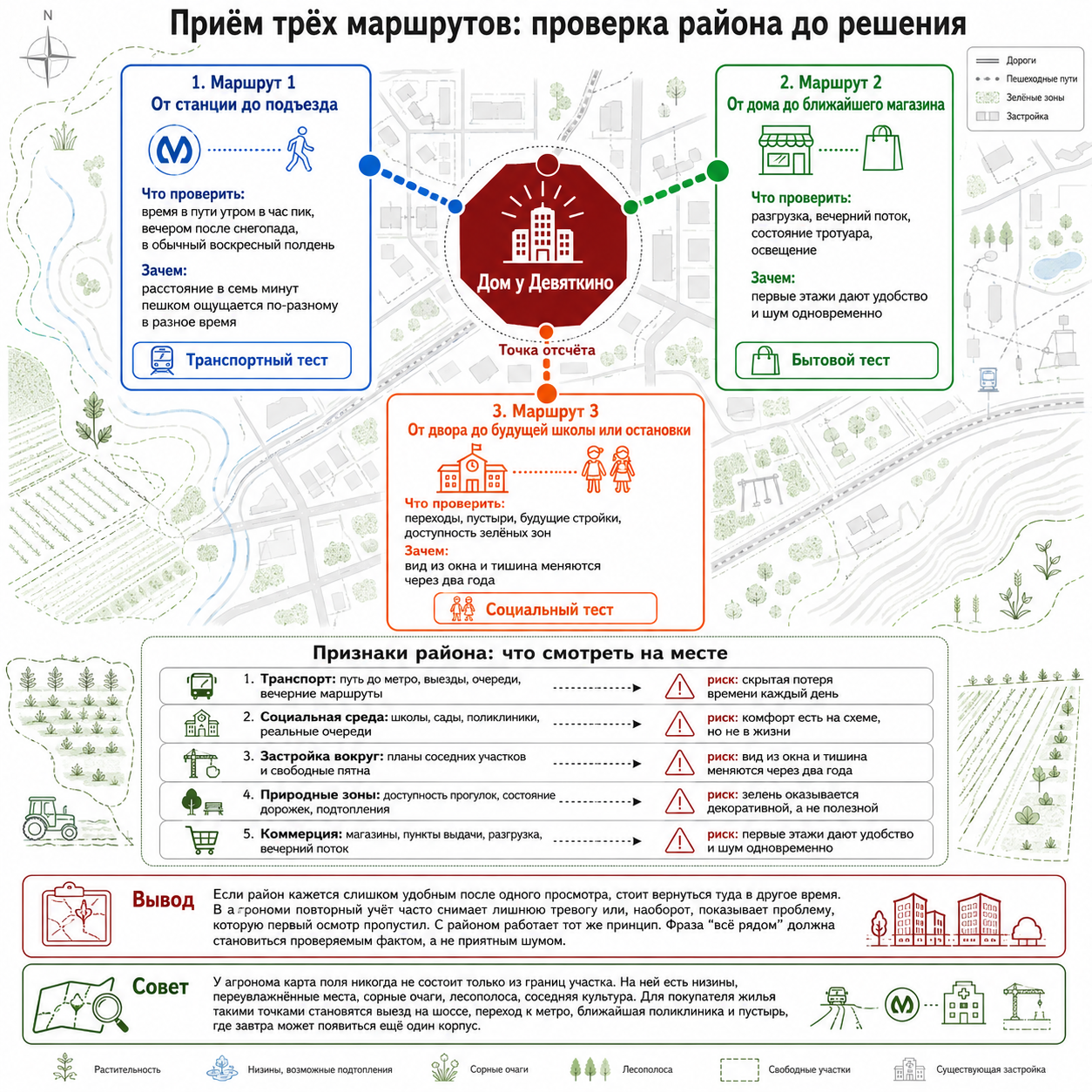 Как читать район внимательно